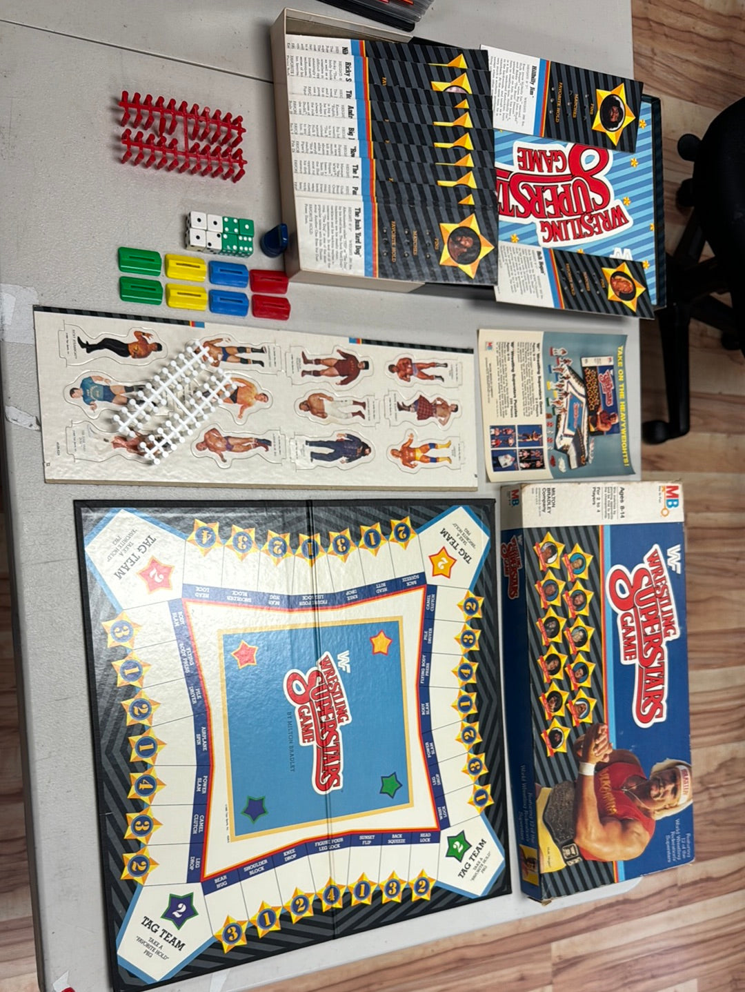 Wrestling Superstars Board Game (Vintage WWF, Milton Bradley) Complete