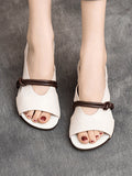Women Summer Genuine Leather Open Toe Sandals
