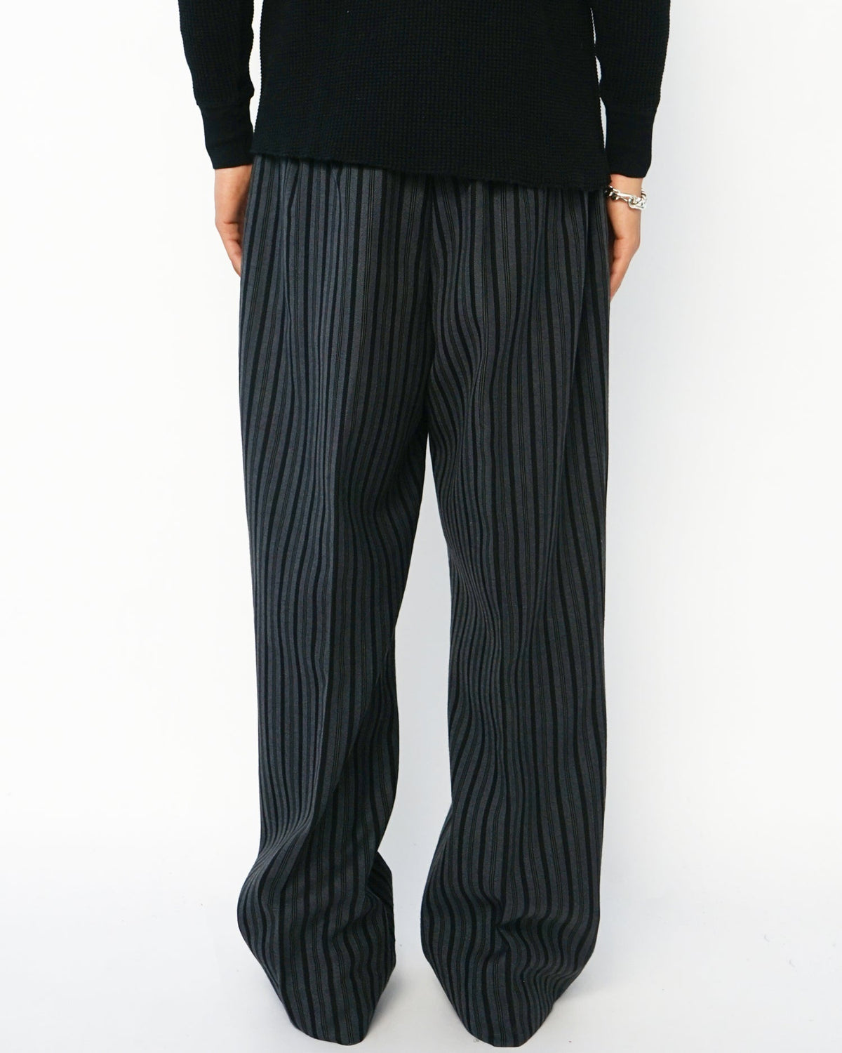 1960’s Stripe Wool Trousers / Size: 30