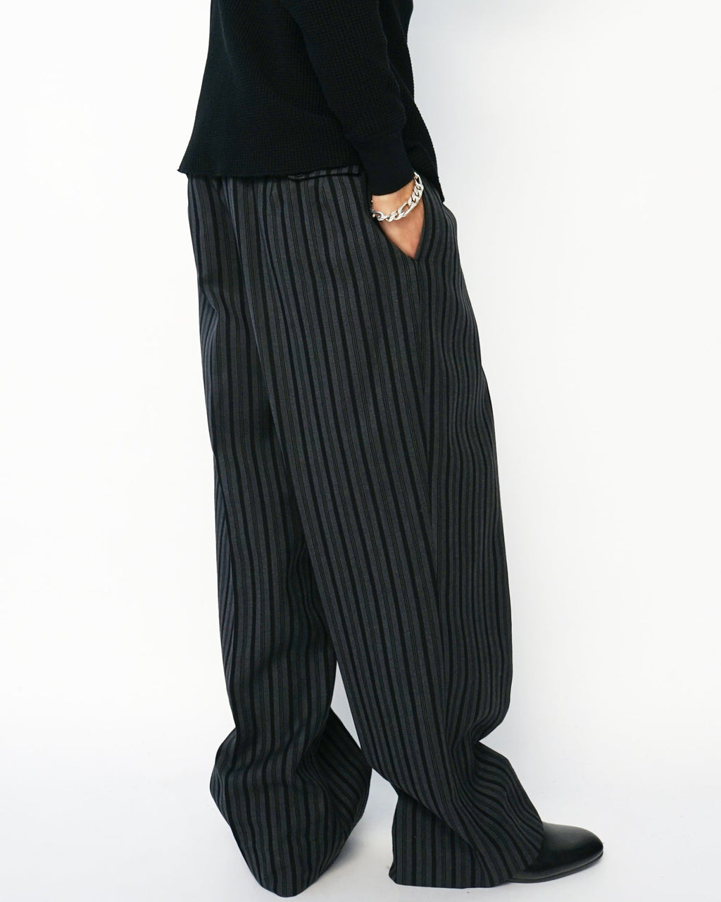 1960’s Stripe Wool Trousers / Size: 30