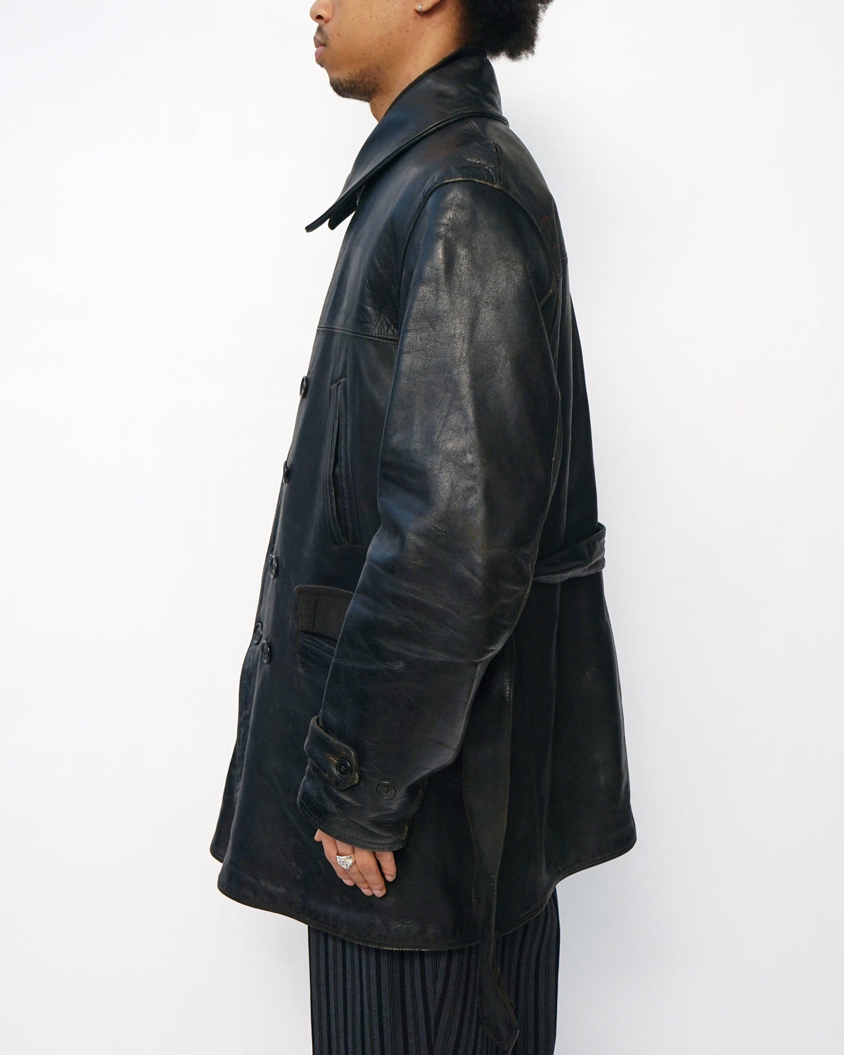 1930's Double Breasted Horsehide Car Coat