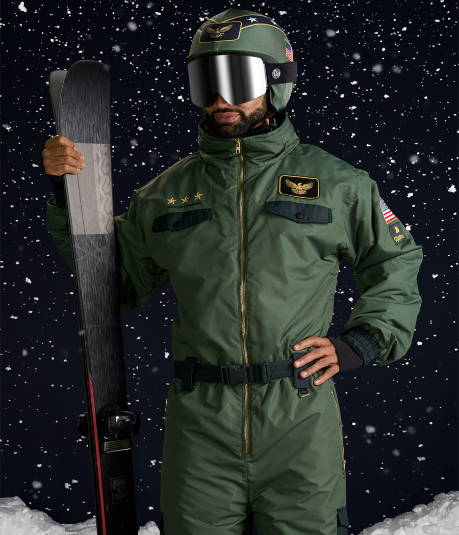 Men's Fighter Pilot Snow Suit and Helmet Cover