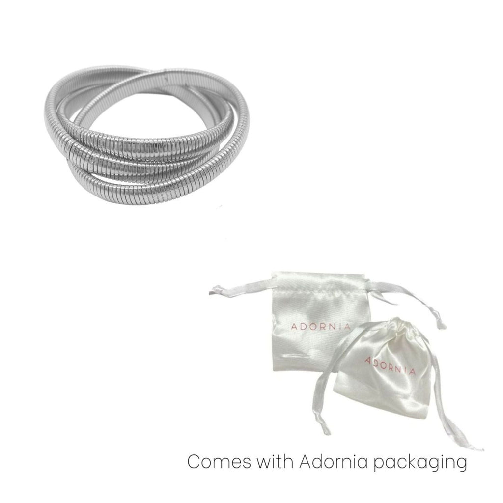 Silver Plated Omega Chain Triplet Bracelet