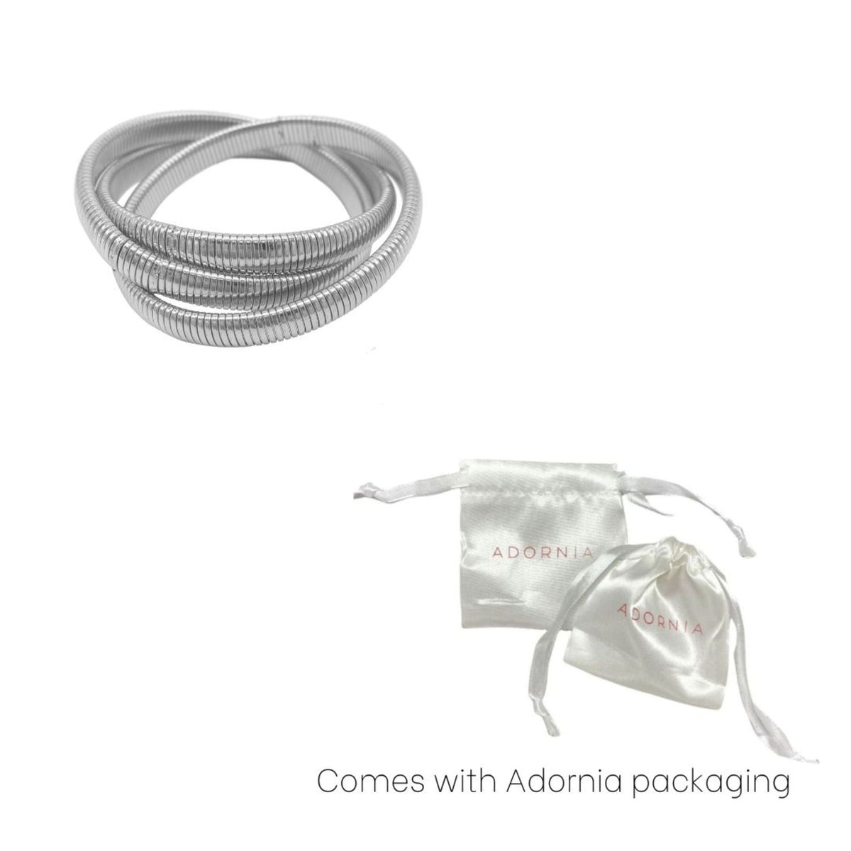 Silver Plated Omega Chain Triplet Bracelet
