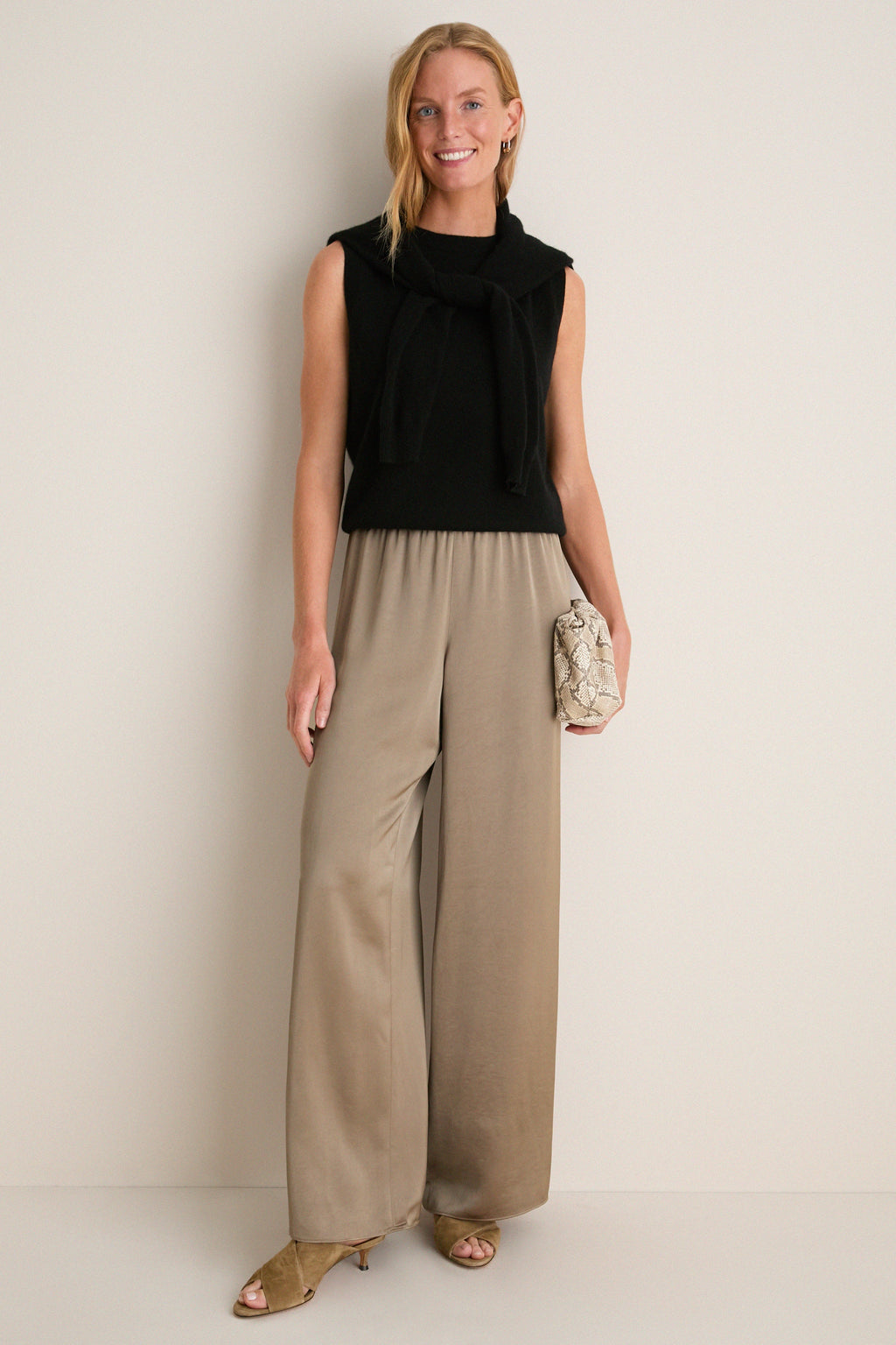 Black Cashmere Sleeveless Ava Shell