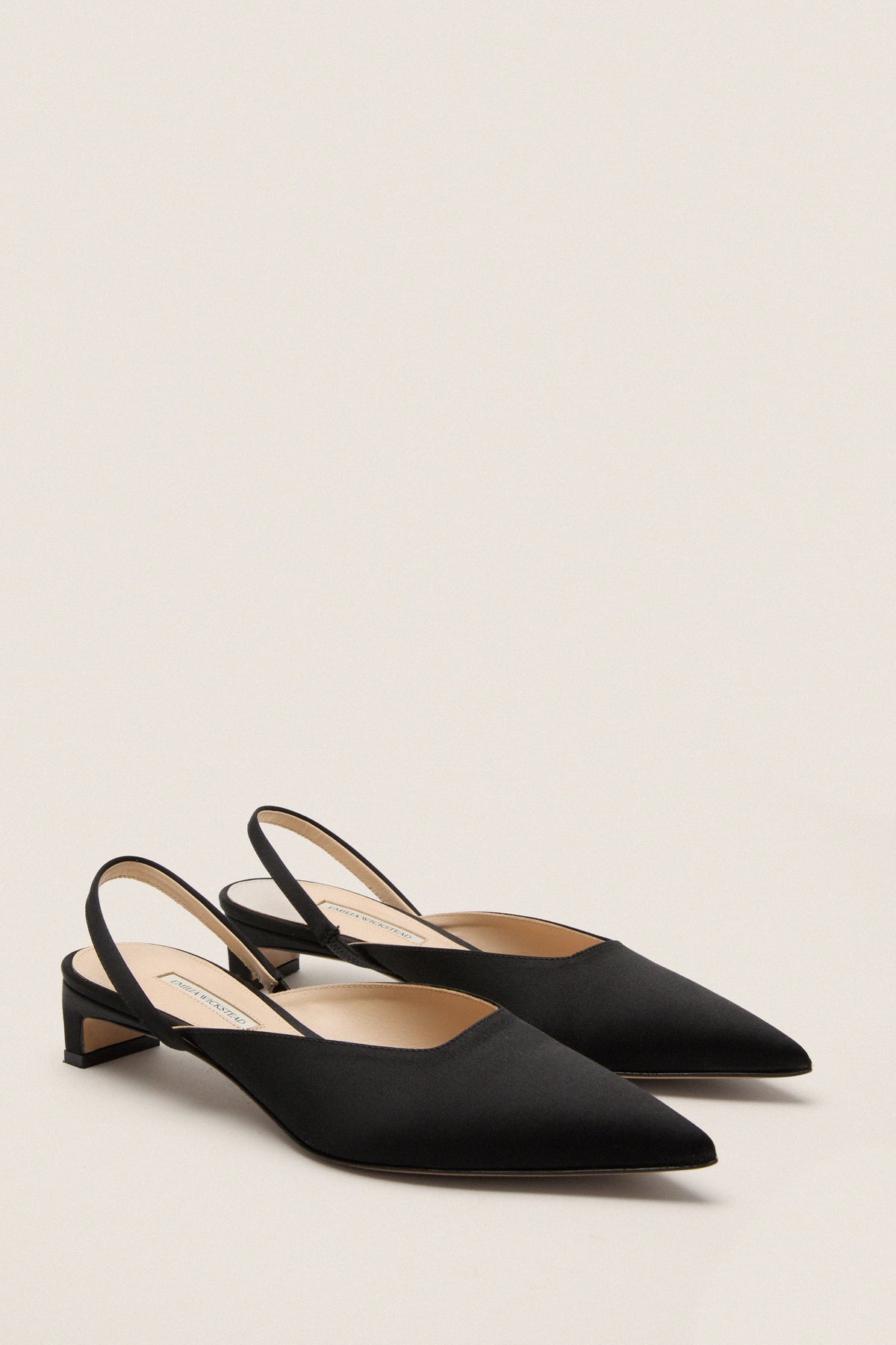 Black Satin Kaori Kitten Heels