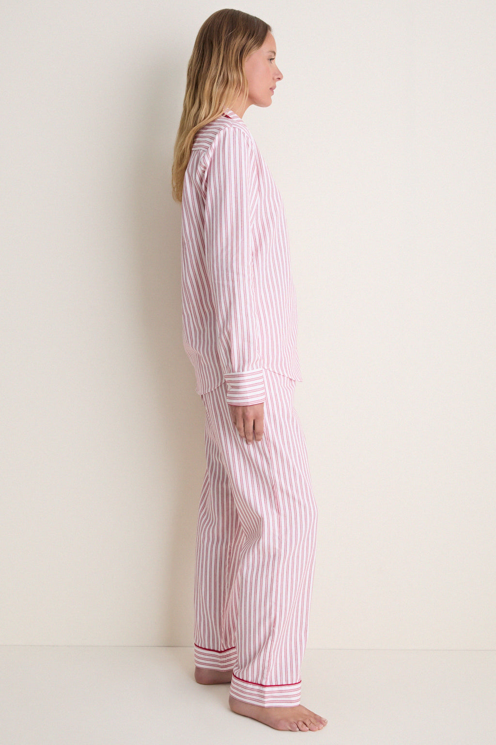 Antique Red Ticking Long Sleeve Pants Set
