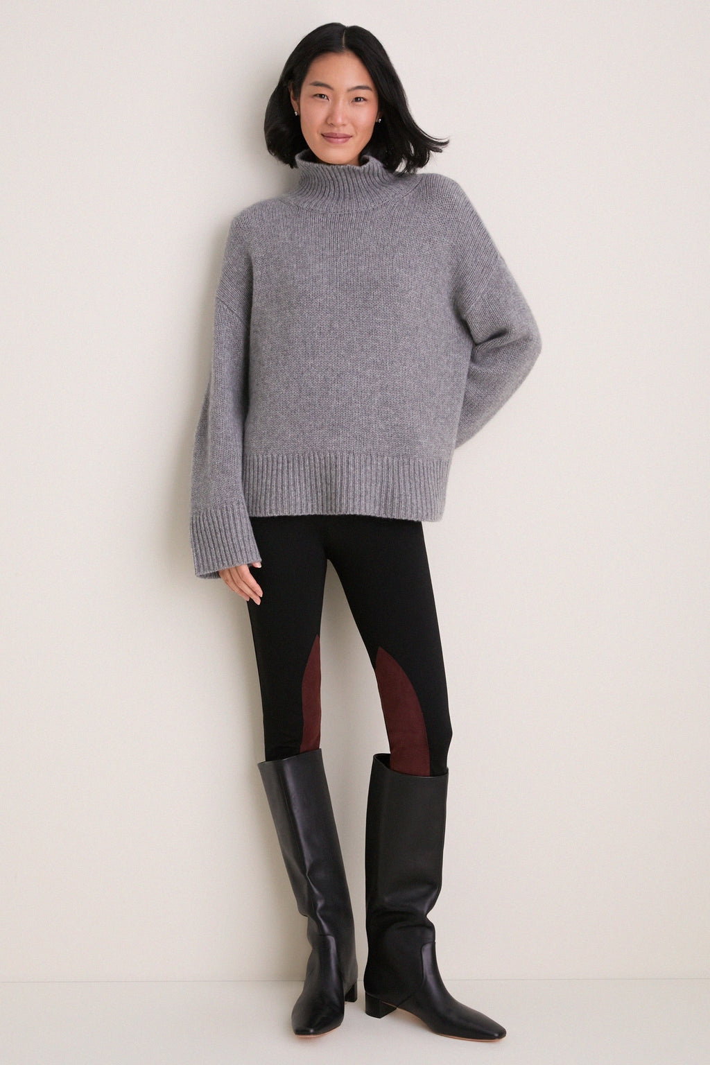 Black Suede Patch Hughes Riding Legging