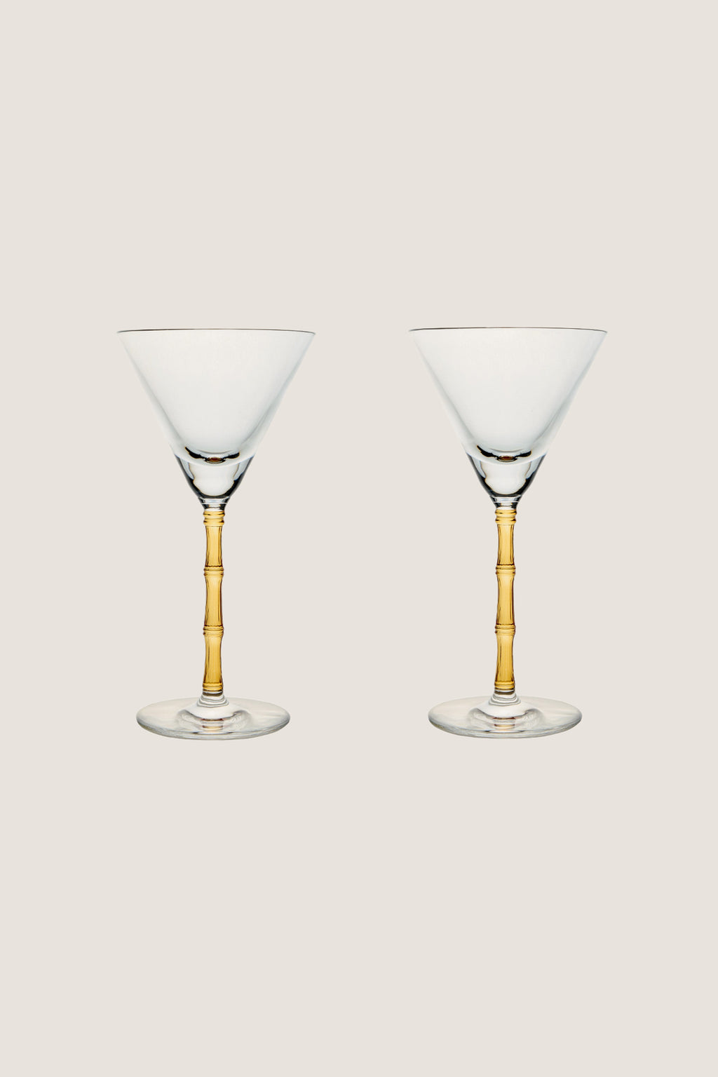 Amber Bamboo Martini Glasses Set of 2