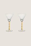 Amber Bamboo Martini Glasses Set of 2