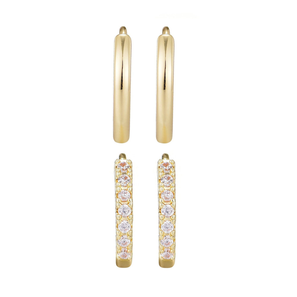 14k Gold Plated CZ Earring Set