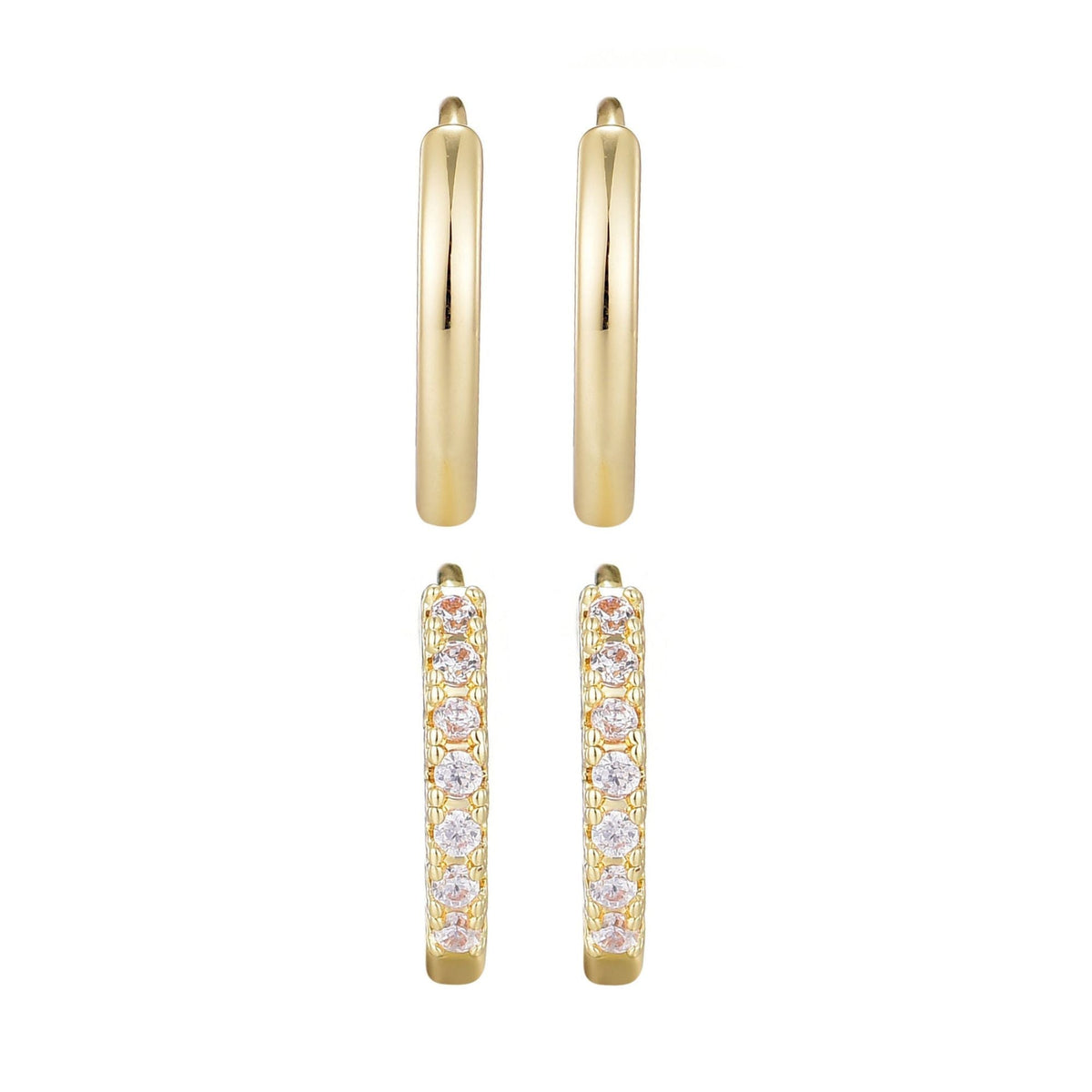 14k Gold Plated CZ Earring Set