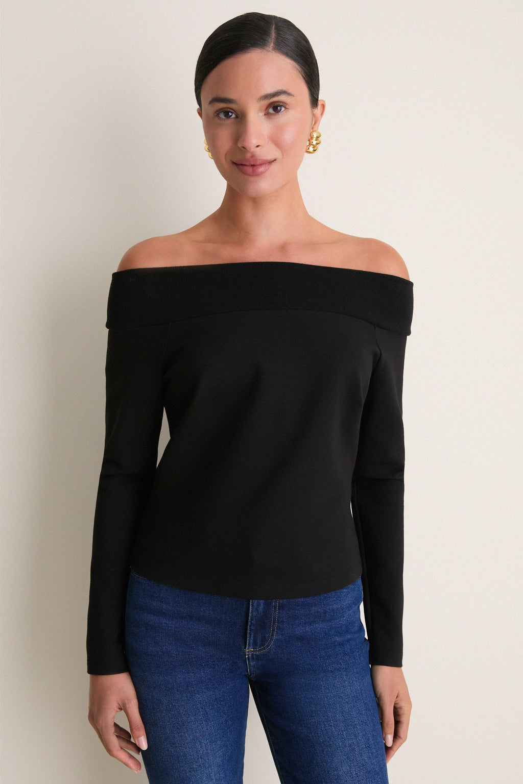 Black Ponte Off the Shoulder Mara Top