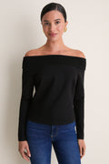 Black Ponte Off the Shoulder Mara Top