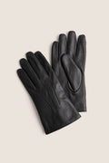 Black Short Leather Gloves