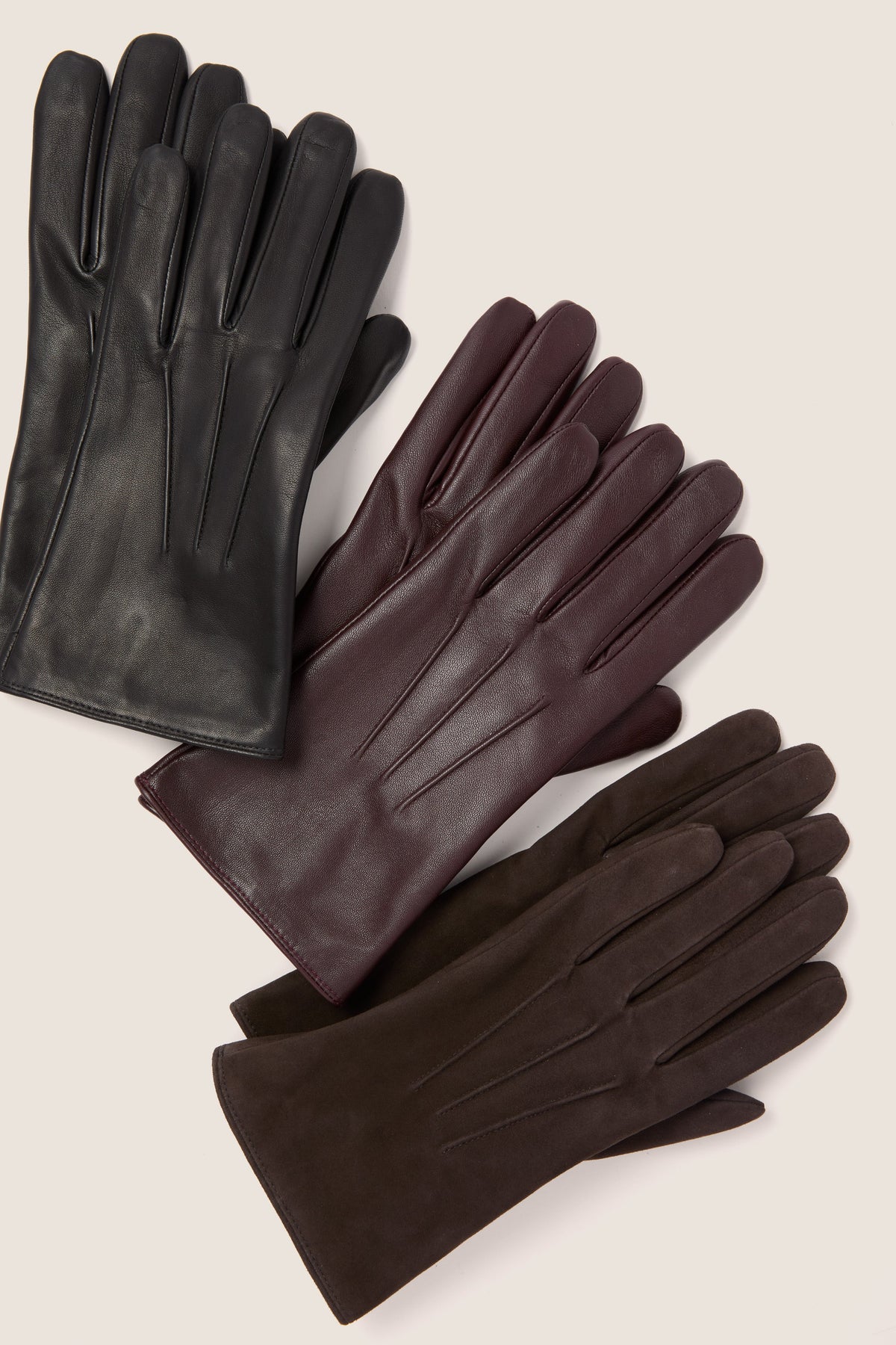 Black Short Leather Gloves