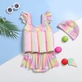 Baby Girl Cute New Buoyancy Rainbow Onesie Swimsuit