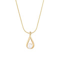Tarnish Resistant 18k Gold Plated Hanging Freshwater Pearl Necklace