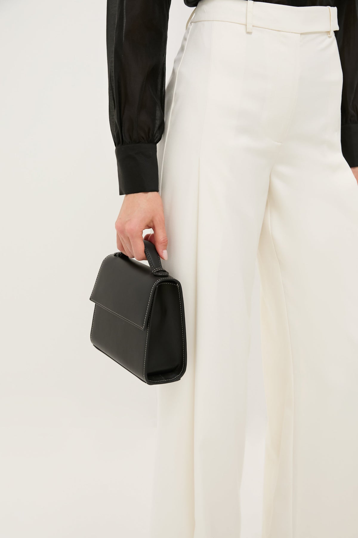 Black Nappa Small Top Handle