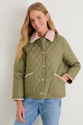 Bleached Olive Icons Cropped Liddesdale Quilted Jacket
