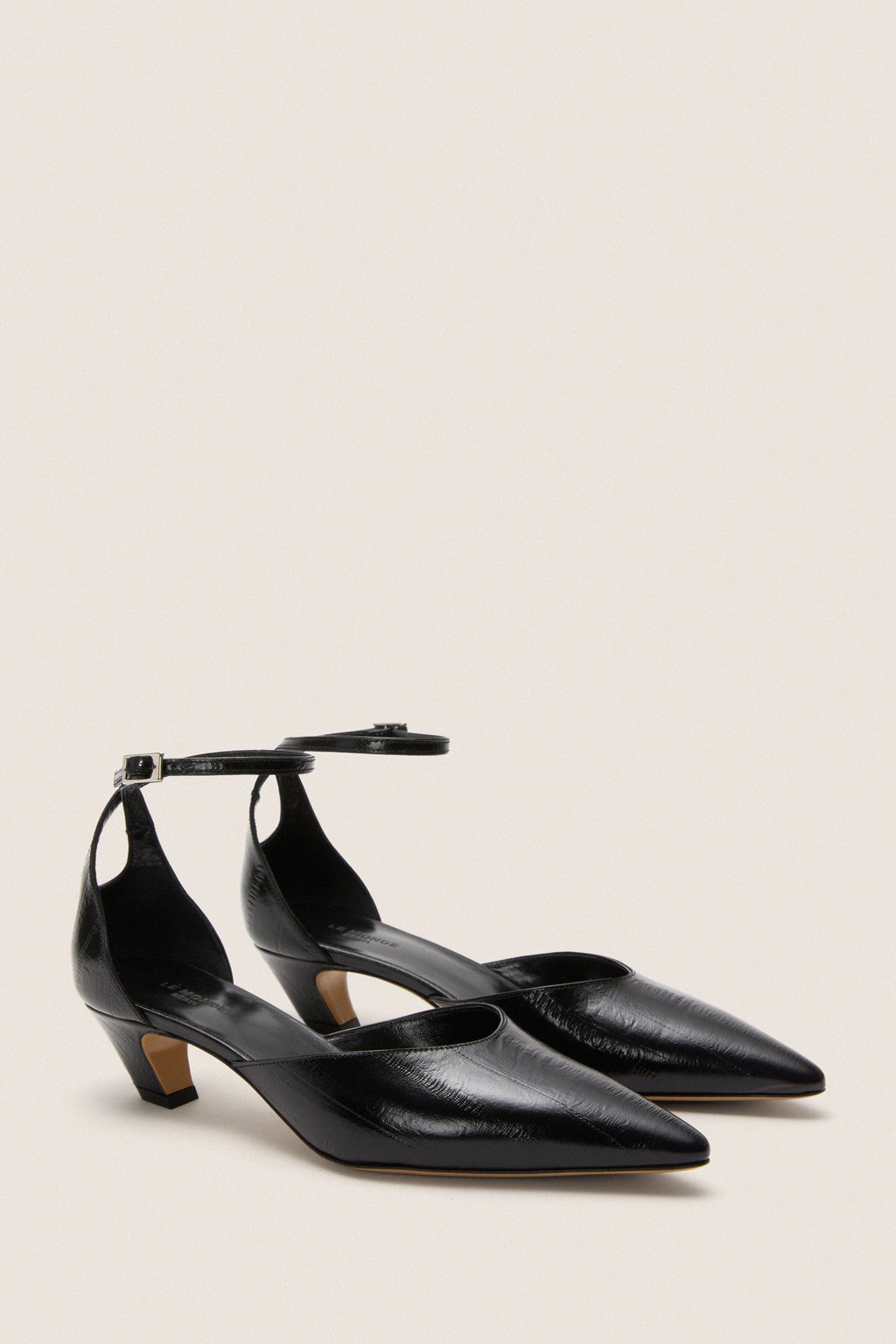 Black Victoria Kitten Heels