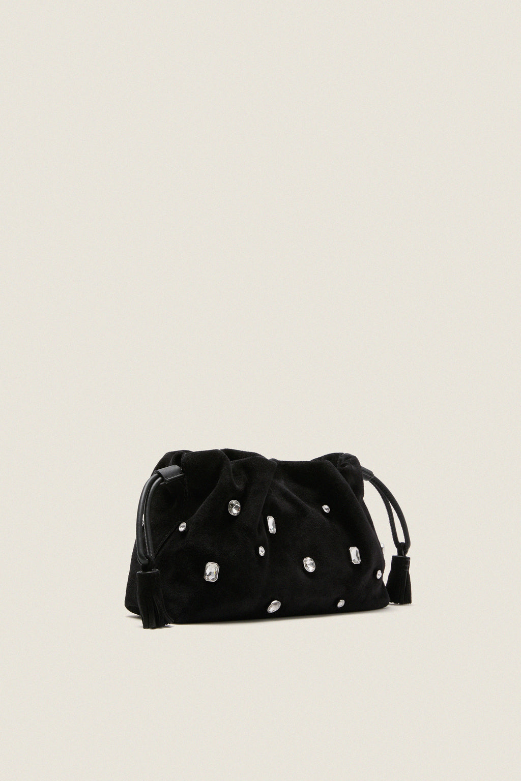 Black Small Crystal Stash Bag
