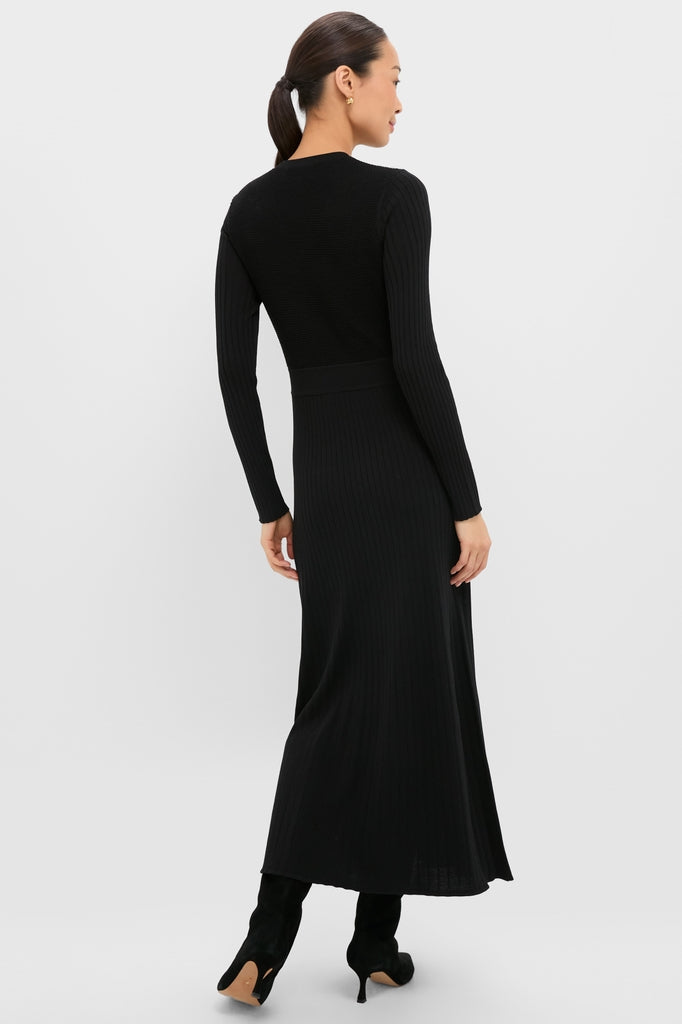 Black Knit Long Sleeve Gemma Dress