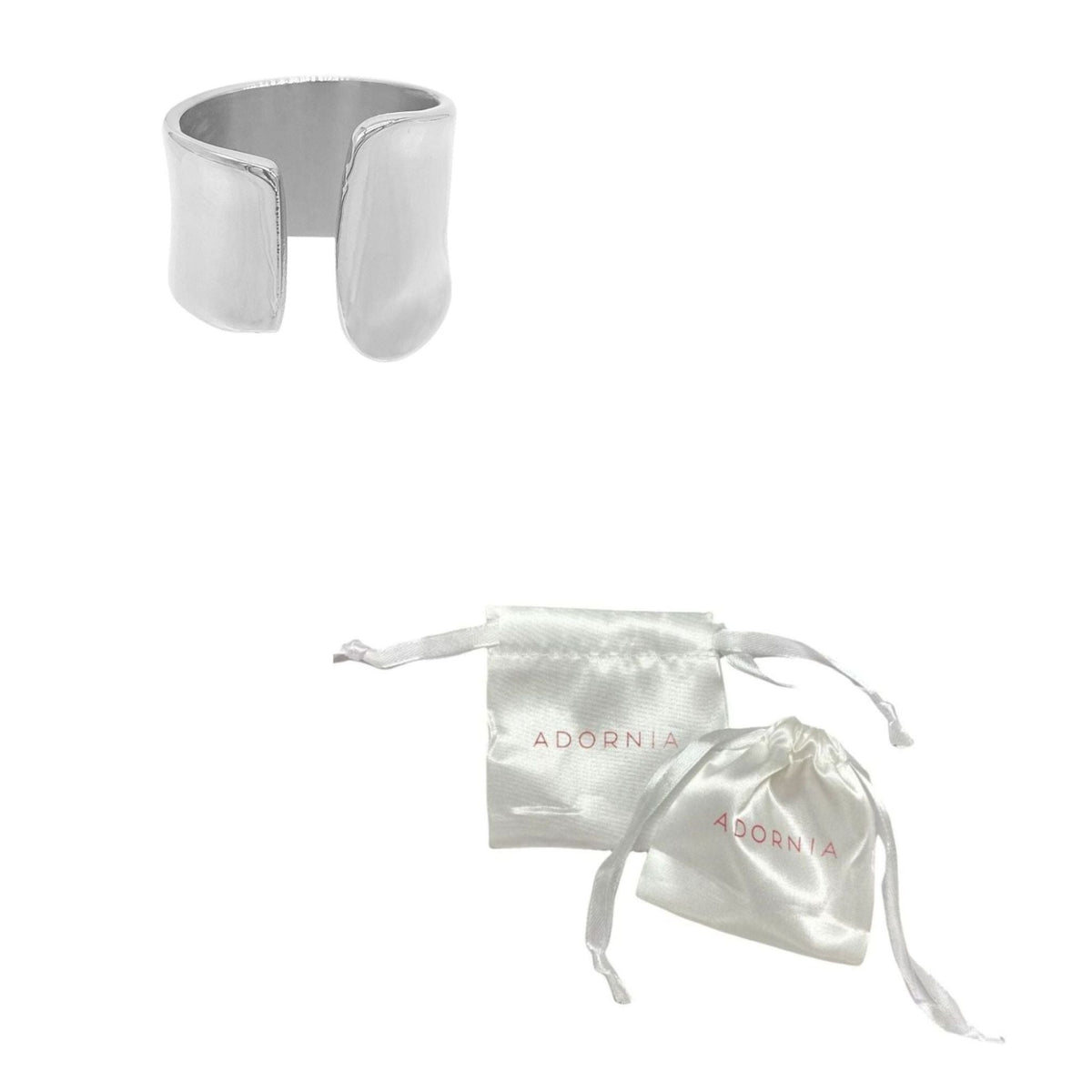 Silver Plated Tall Open Band Ring