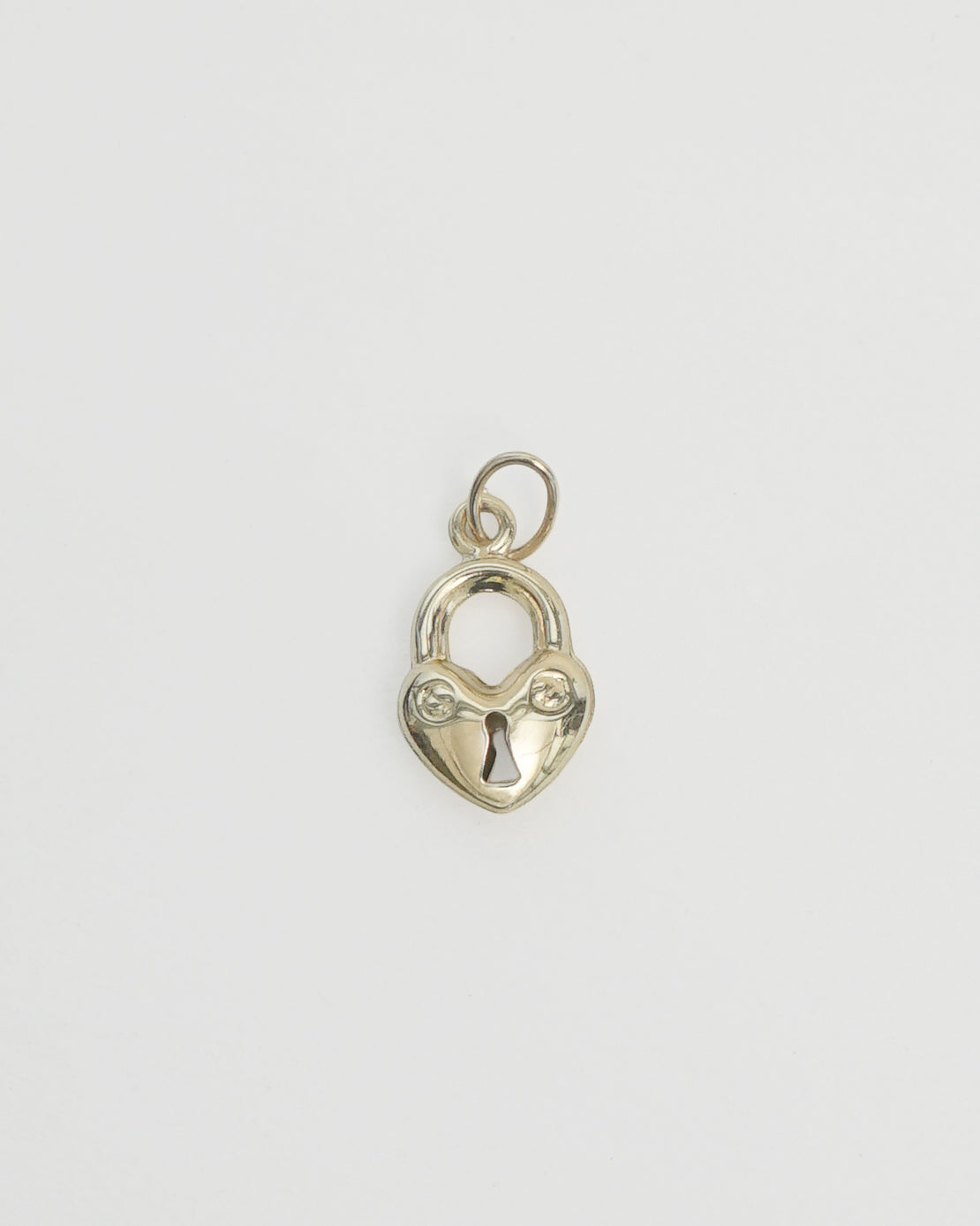 14k Gold Heart Lock Charm