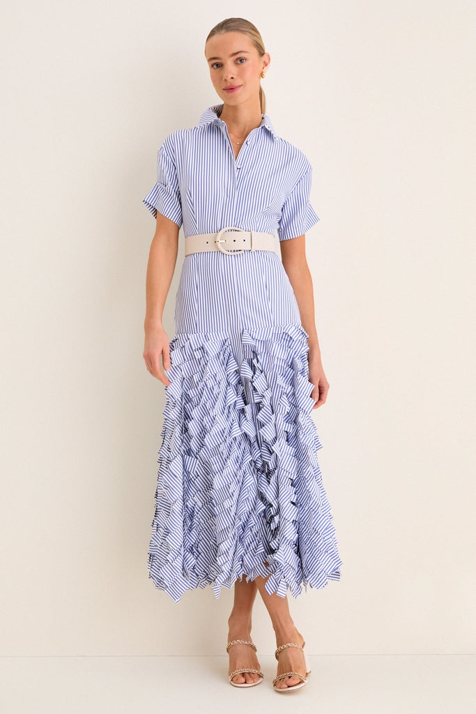 Blue Stripe Lorelai Midi Dress