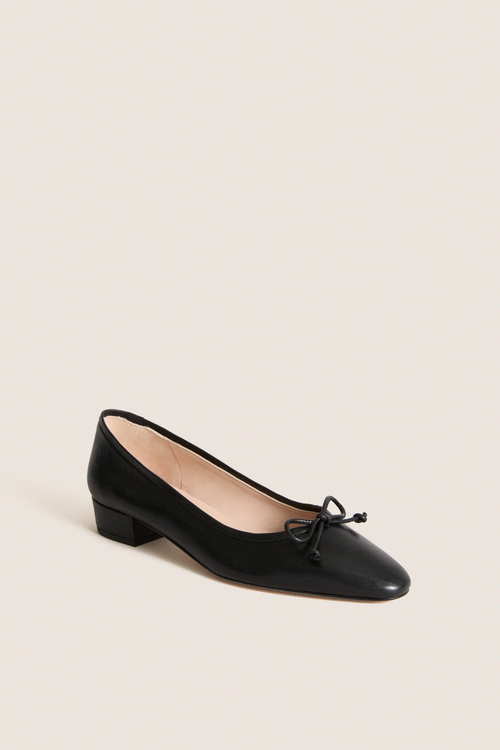 Black Leather Bree Ballet Flats