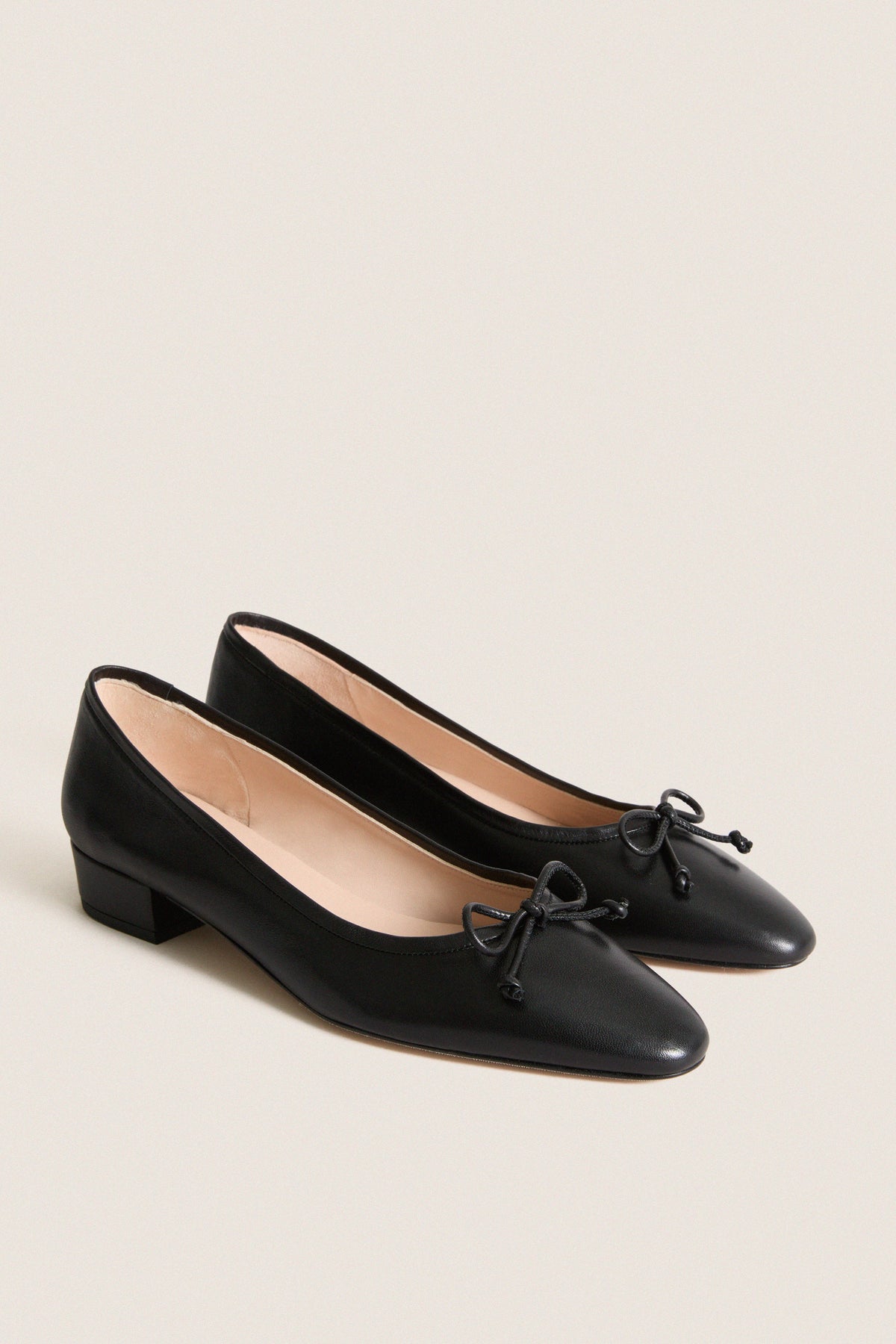 Black Leather Bree Ballet Flats