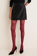Bordeaux Floral Lace Tights