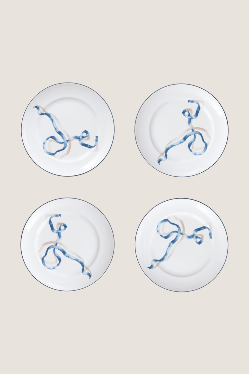Blue Ribbon Dessert Plates (Set of 4)