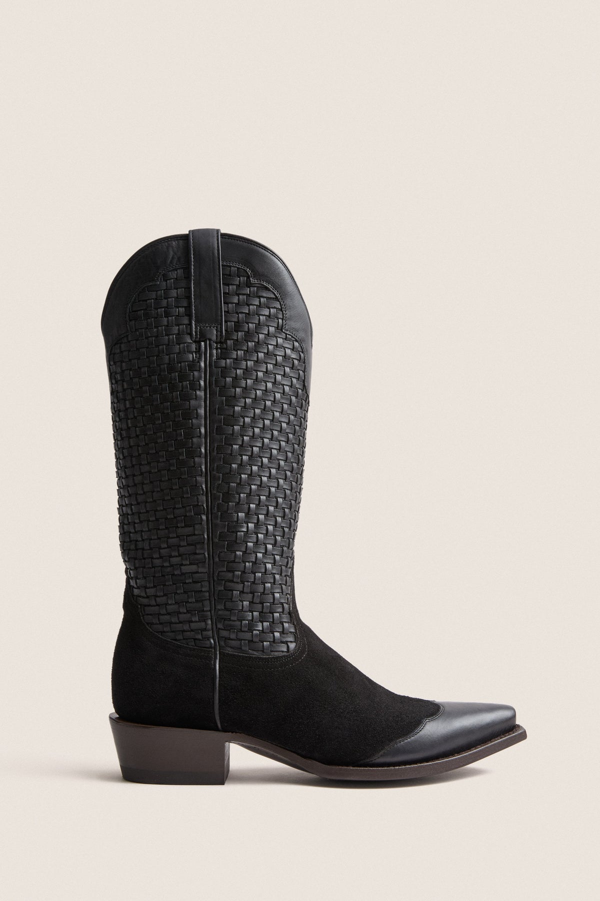 Black Basket Weave Cowboy Boot