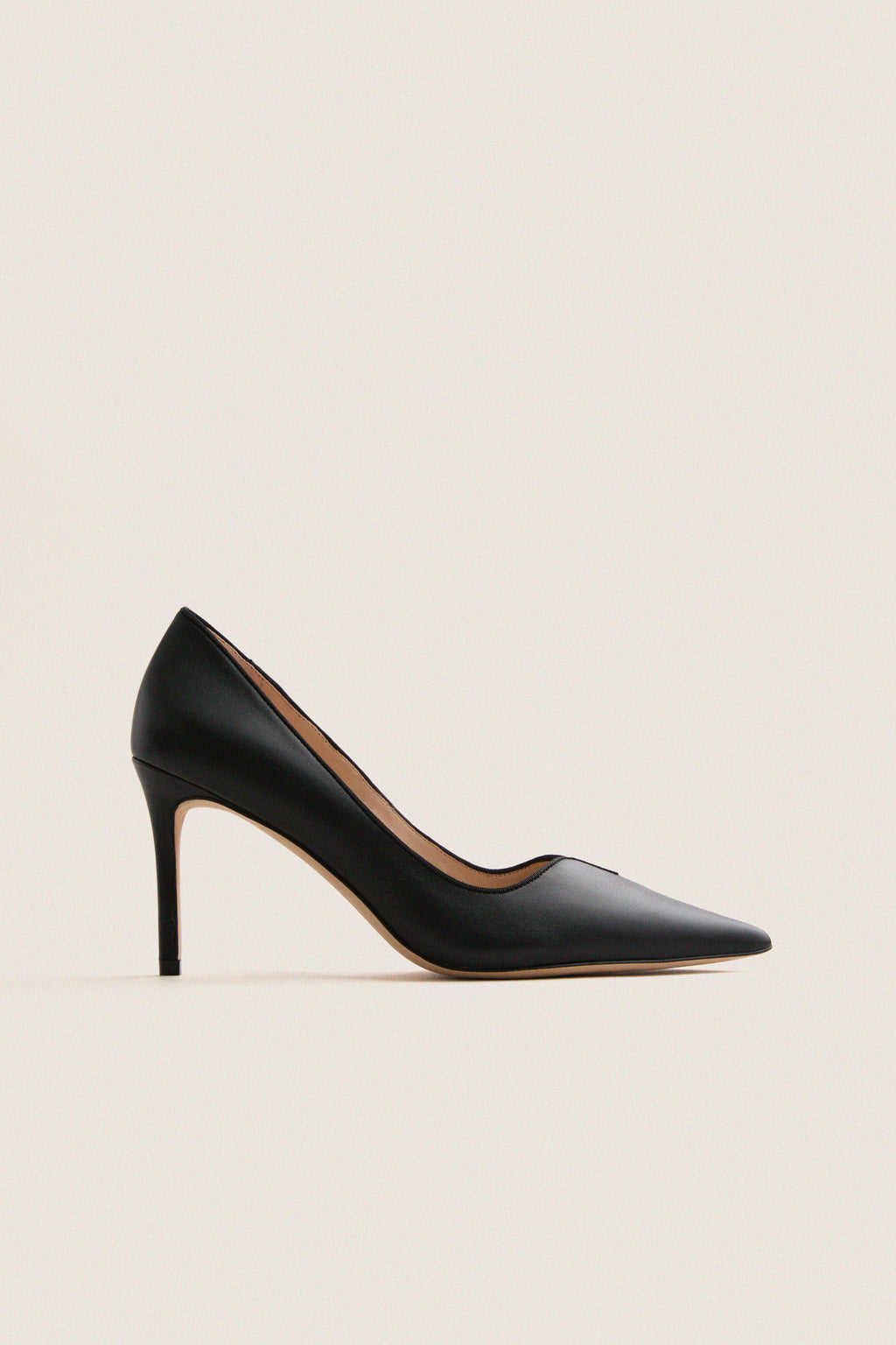 Black Leather Penelope Heels