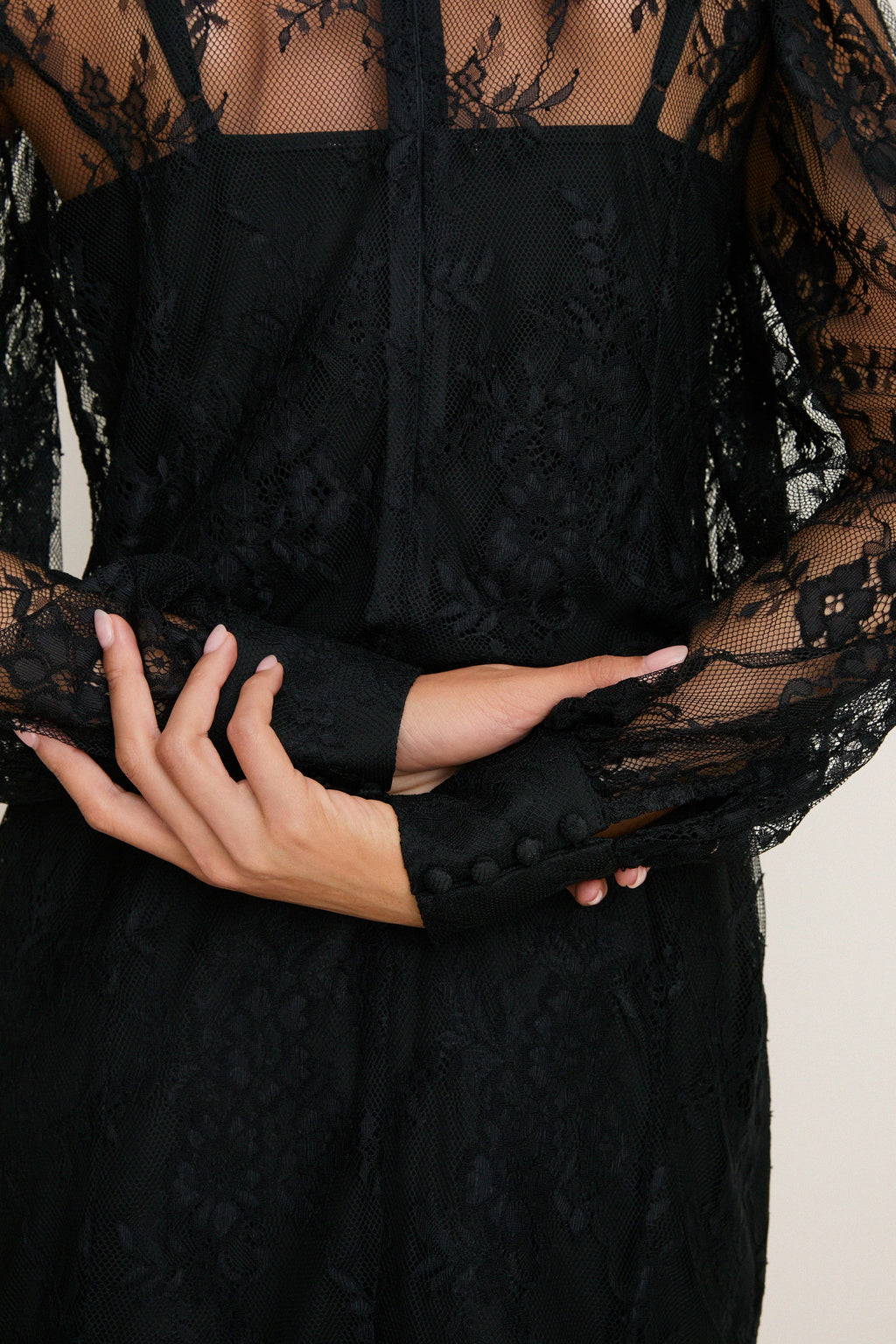 Black Lace Adalyn Mini Dress