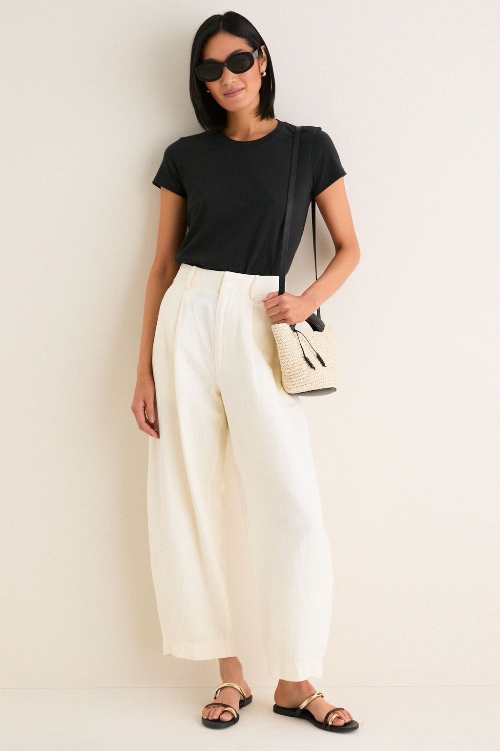 Black Natural Fique Small Shopper