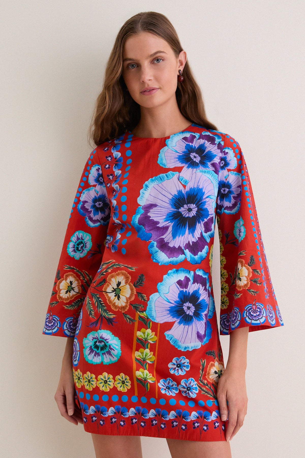 Antique Floral Burnt Orange Umma Mini Dress