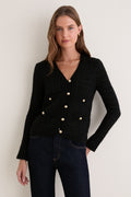 Black Tessa Tweed Cardigan