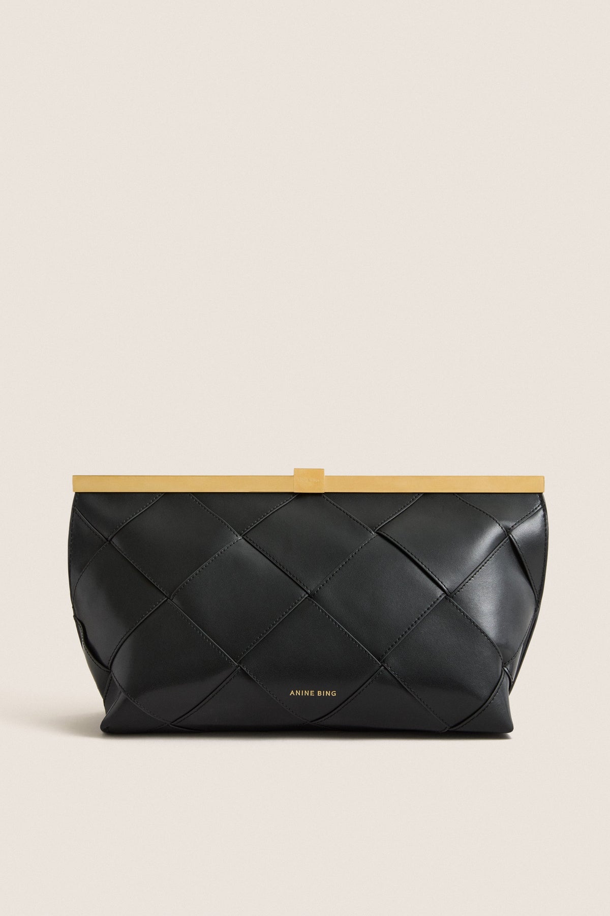 Black Braided Leather Anine Clutch
