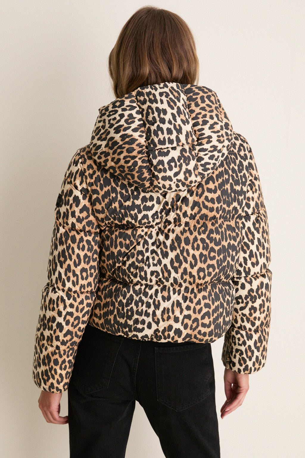 Almond Milk Future Nylon Printed Quilt Mini Puffer