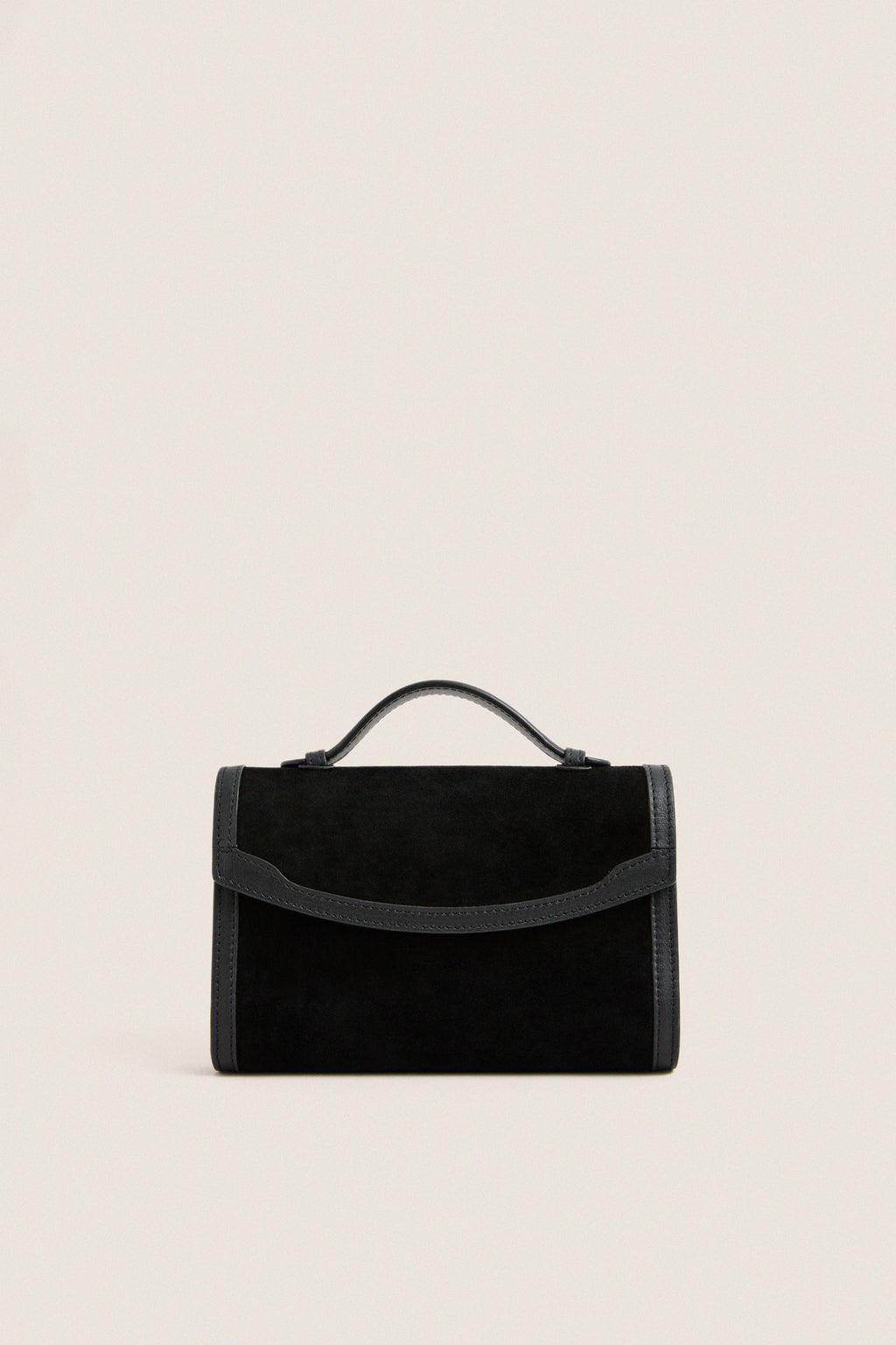 Black Western Trim Top Handle Clutch