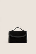 Black Western Trim Top Handle Clutch