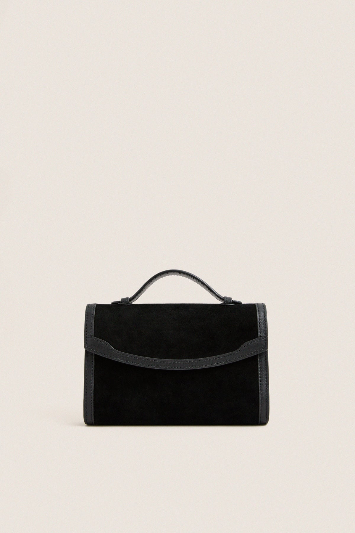 Black Western Trim Top Handle Clutch