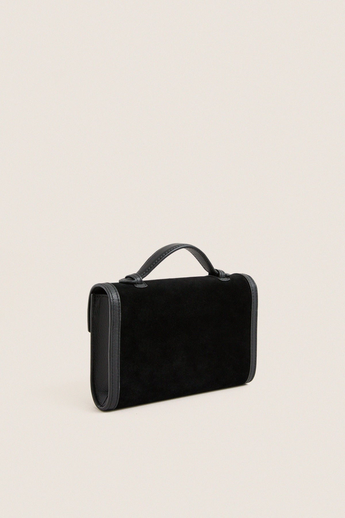 Black Western Trim Top Handle Clutch