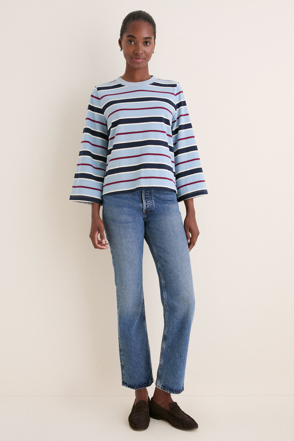 Blue Collegiate Stripe Adler Tee
