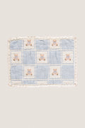 Blue Teddy Patchwork Teddy Blanket