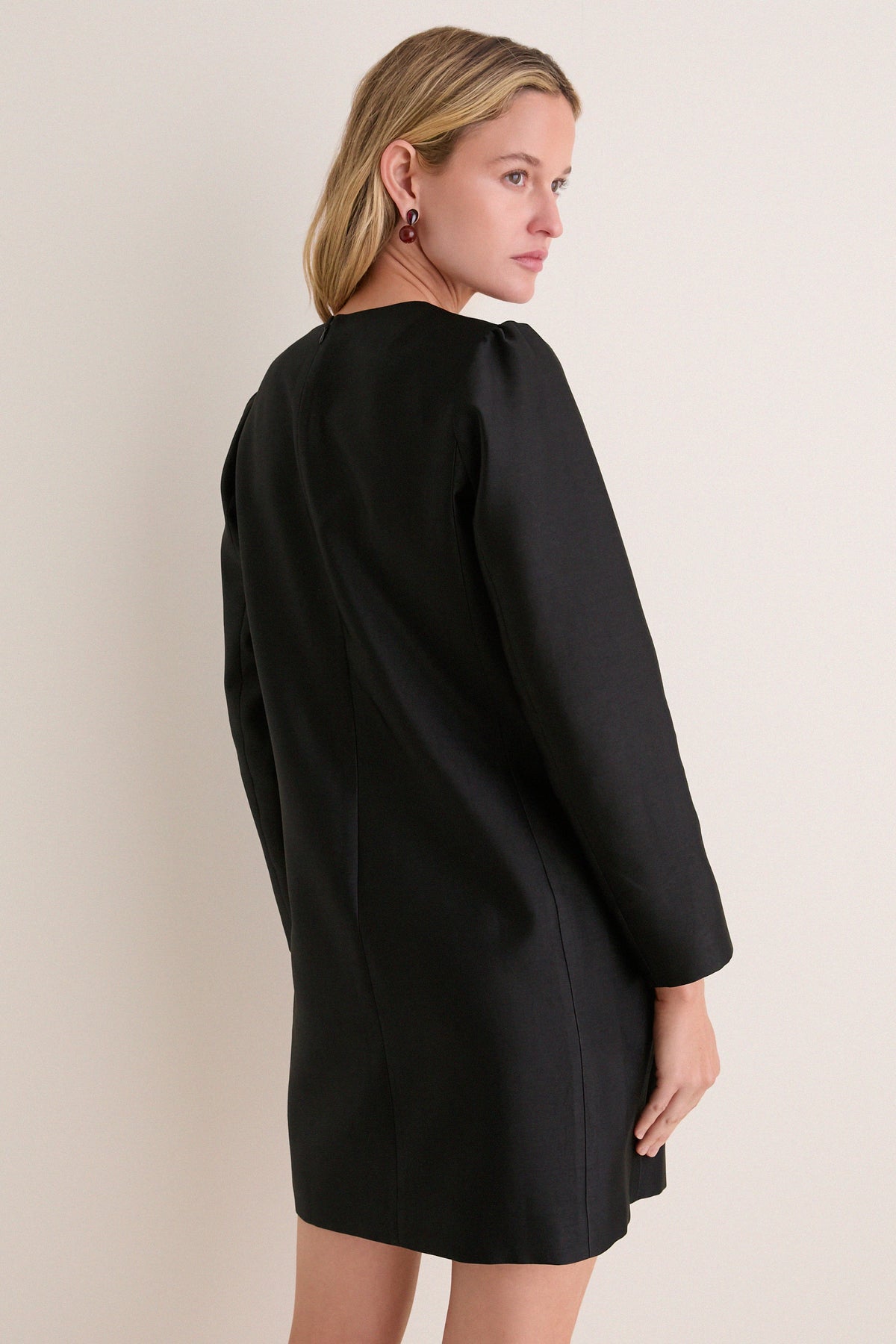 Black Wildflower Embroidered Dupioni Rebecca Dress