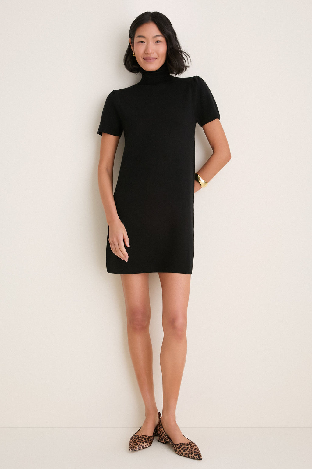 Black Merino Hewitt Turtleneck Dress